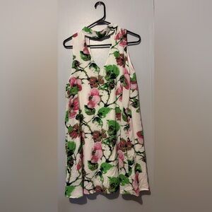 Green and Pink Floral Dress